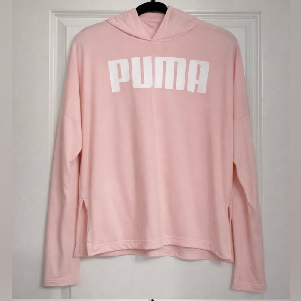 PUMA Women's Modern Sports Light Cover-Up Hoodie in Pearl Pink Size Large